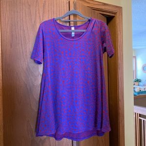 LulaRoe XXS Purple & Red Velvety Perfect Tee